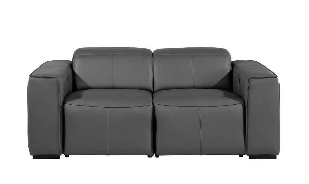1224 Divanitalia 2-Piece Modular Power Reclining Loveseat in Top Grain Italian Leather with 2 Power Recliners & Power Headrests
