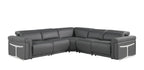 1126 Divanitalia 5-Piece L-Shaped Sectional Sofa in Top Grain Italian Leather with 3 Power Recliners & Power Headrests - Dark Grey - SKU 1126-DK-GREY-SEC-5PC-3PWR-SECTIONAL-GROUP - view 2