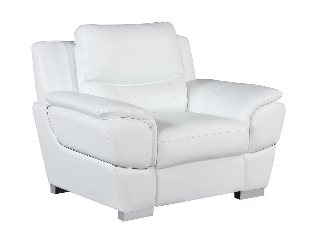 4572 Modern Genuine Leather Chair - White - SKU 4572-CH-WHITE - view 2
