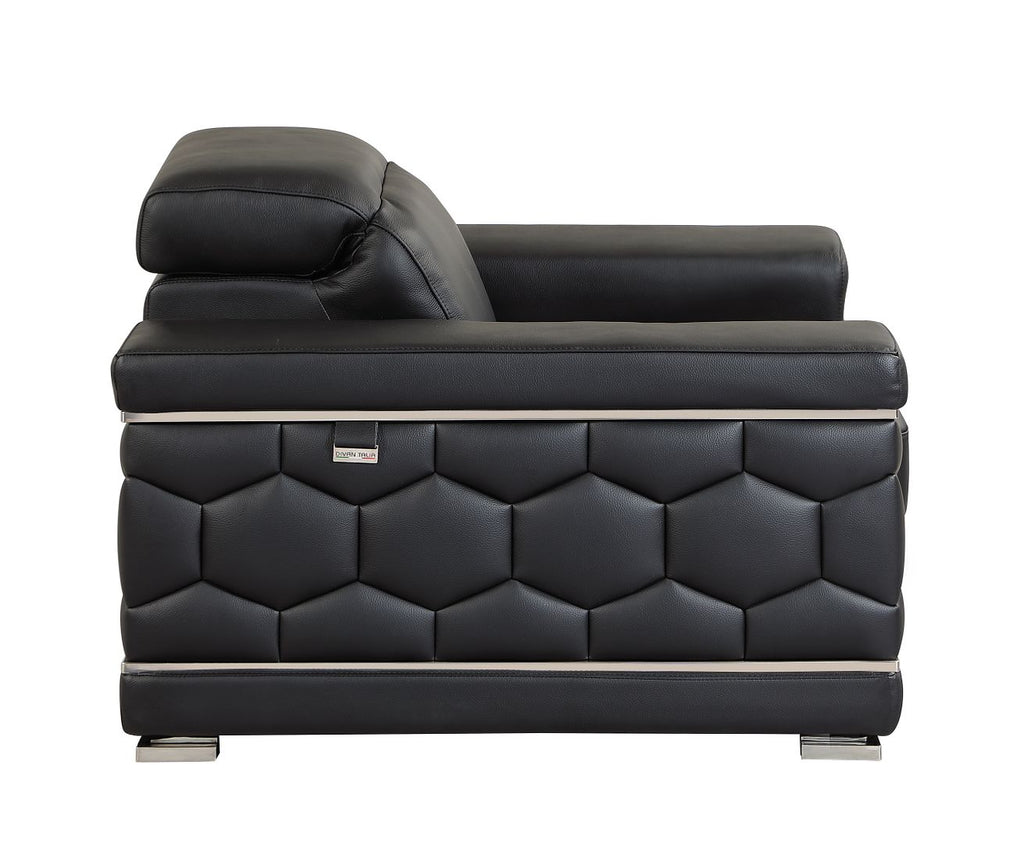 692 Divanitalia Chair with Adjustable Headrest in Top-grain Italian Leather - Black - SKU 692-CH-BLACK - view 4