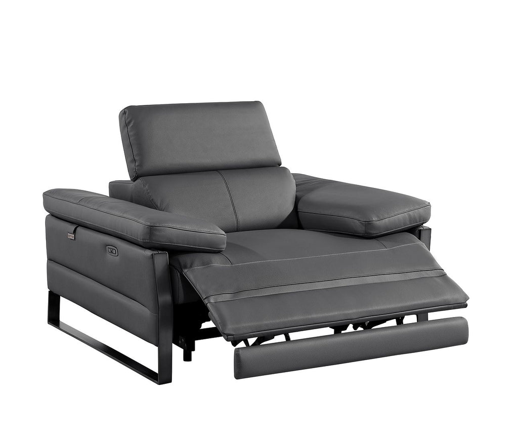 1246 Divanitalia Power Reclining Arm Chairwith Power Headrests - Top Grain Italian Leather