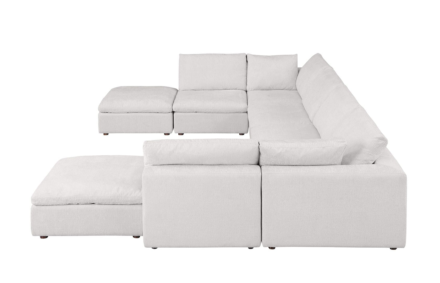 1100 Divanitalia Top-grain Italian Leather 8-Piece Sectional Sofa with Chaise