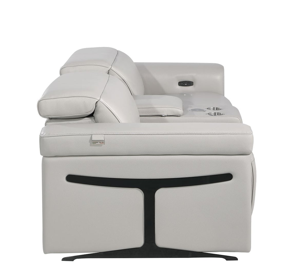 1126 Divanitalia 3-Piece Modular Power Reclining Loveseat in Top Grain Italian Leather with 2 Power Recliners & Power Headrests