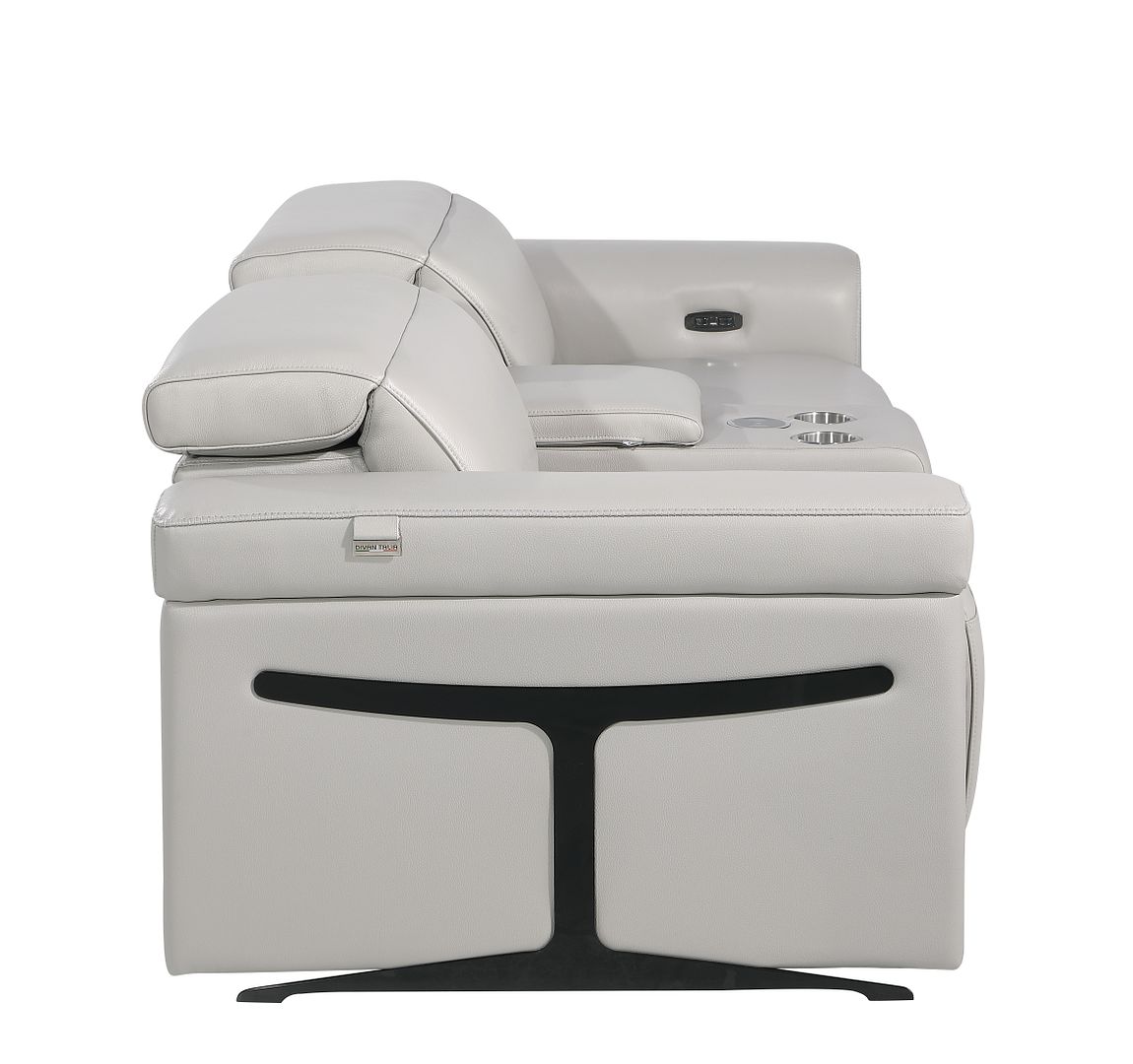 1126 Divanitalia 3-Piece Modular Power Reclining Loveseat in Top Grain Italian Leather with 2 Power Recliners & Power Headrests