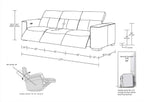 1208 Genuine Leather Triple Power Reclining Sofa - Beige - SKU 1208-BEIGE-3.3-HT - view 15