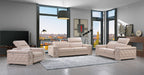 692 Divanitalia 3-Piece Sofa Set with Adjustable Headrest in Top-grain Italian Leather - Beige - SKU 692- BEIGE 3PC (S/L/CH) - GROUP - view 2