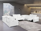 1116 Divanitalia 10-Piece U-Shaped Sectional Sofa in Top Grain Italian Leather with 4 Power Recliners & Power Headrests