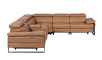 1246 Divanitalia 6-Piece L-Shaped Modular Power Reclining Sectional Sofa with 3 Power Recliners and Power Headrests - Top Grain Italian Leather - Cognac - SKU 1246-COGNAC-6PC-3PWR-SECTIONAL - view 5
