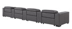 1208 7 Piece Leather Sofa with 4 Power Recliners and Power Headrests - Dark Grey - SKU 1208-DK-GREY-S-7.4-HT - view 6