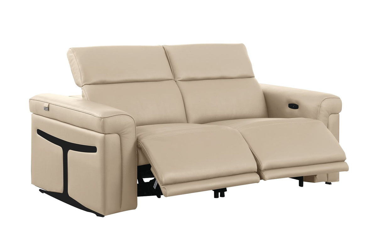 1126 Divanitalia 2-Piece Modular Power Reclining Loveseat in Top Grain Italian Leather with 2 Power Recliners & Power Headrests - Beige - SKU 1126-BEIGE-2.2-HT - view 5
