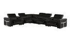 1126 Divanitalia 8-Piece L-Shaped Sectional Sofa in Top Grain Italian Leather with 4 Power Recliners & Power Headrests