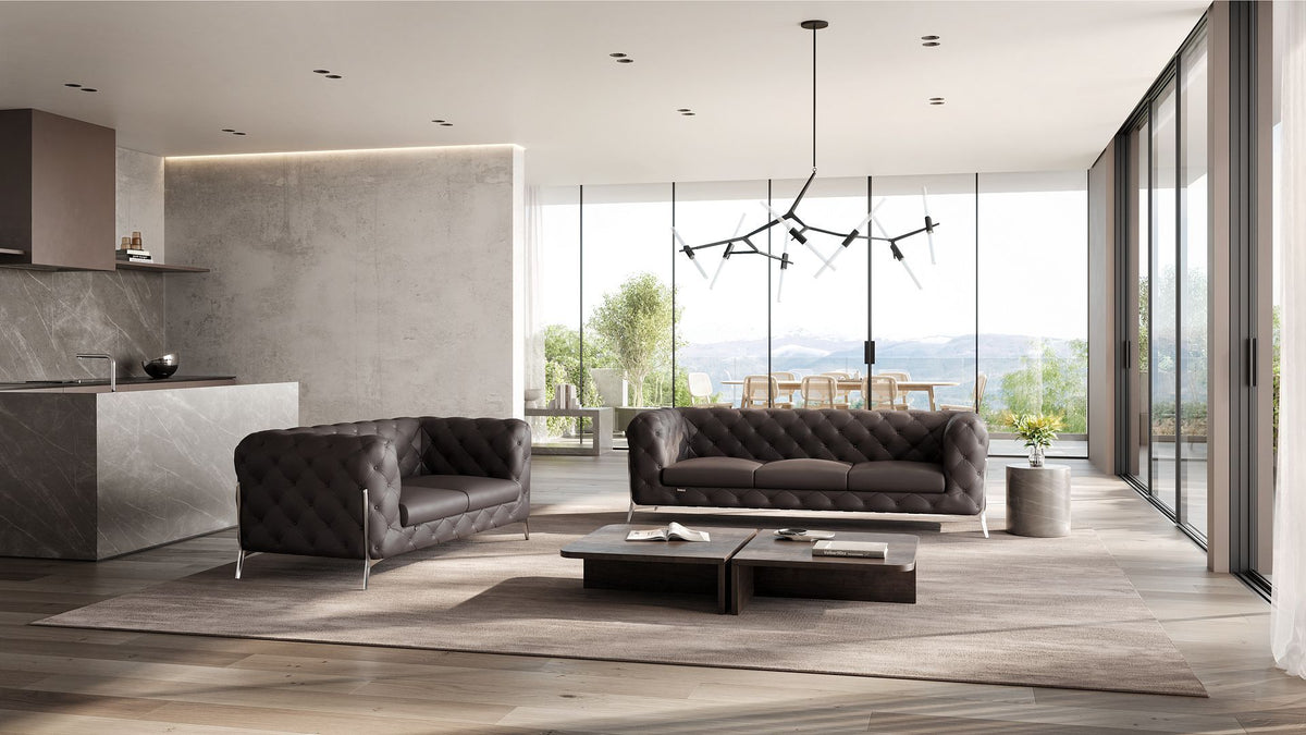 970 Divanitalia 2-Piece Sofa Set in Top-grain Italian Leather