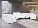 1116 Divanitalia 8-Piece U-Shaped Sectional Sofa in Top Grain Italian Leather with 4 Power Recliners & Power Headrests - White - SKU 1116-WHITE-8PC-4PWR-U-SECTIONAL-GROUP - view 2