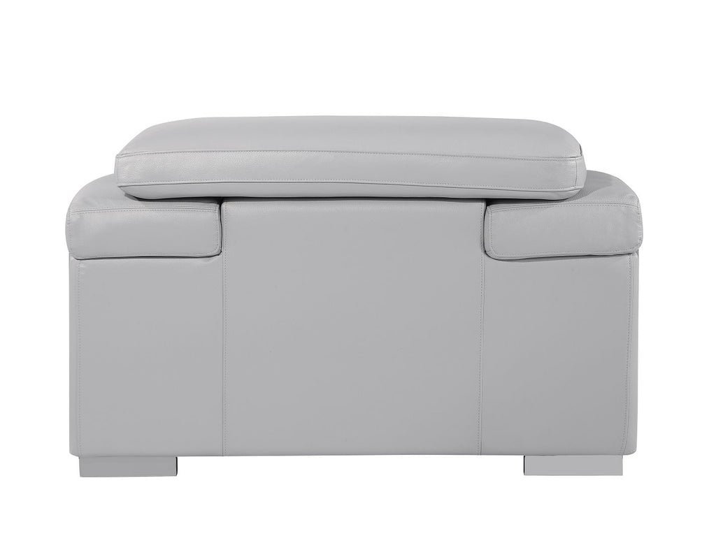 415 Divanitalia Chair with Adjustable Headrest in Top-grain Italian Leather - Light Grey - SKU 415-CH-LIGHT GRAY - view 4