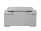 415 Divanitalia Chair with Adjustable Headrest in Top-grain Italian Leather - Light Grey - SKU 415-CH-LIGHT GRAY - view 4