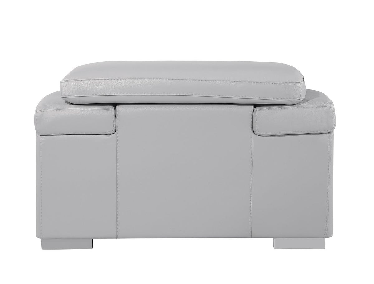 415 Divanitalia Chair with Adjustable Headrest in Top-grain Italian Leather - Light Grey - SKU 415-CH-LIGHT GRAY - view 4