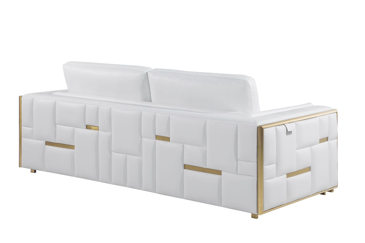 1130 Divanitalia Loveseat in Top-grain Italian Leather - White - SKU 1130-WHITE-L - view 3