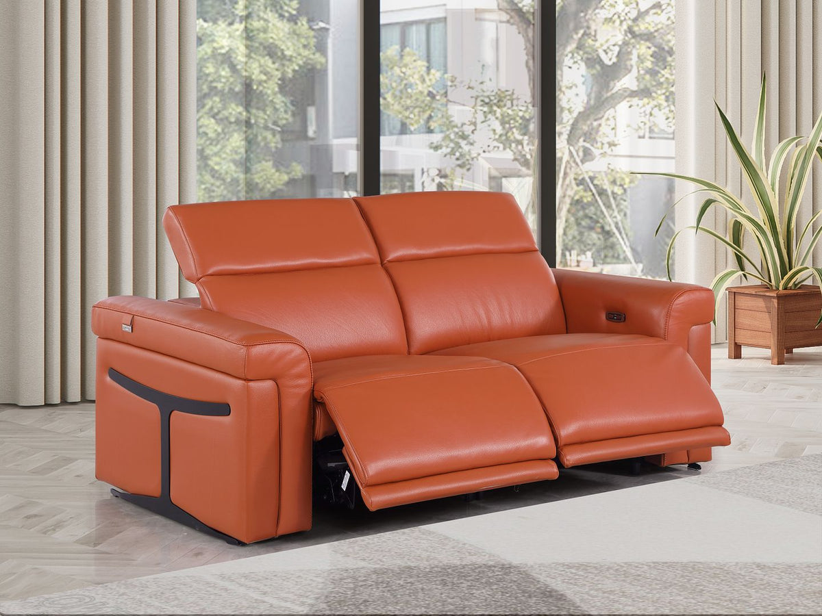 1126 Divanitalia 2-Piece Modular Power Reclining Loveseat in Top Grain Italian Leather with 2 Power Recliners & Power Headrests - Camel - SKU 1126-CAMEL-2.2-HT - view 2