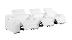 1116 Divanitalia 5-Piece Modular Power Reclining Sofa in Top Grain Italian Leather with 3 Power Recliners & Power Headrests