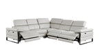 1246 Divanitalia 5-Piece L-Shaped Modular Power Reclining Sectional Sofa with Power Headrests - Top Grain Italian Leather - Light Grey - SKU 1246-LT-GREY-5PC-3PWR-SECTIONAL - view 4
