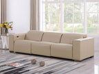 1208 Genuine Leather Triple Power Reclining Sofa - Beige