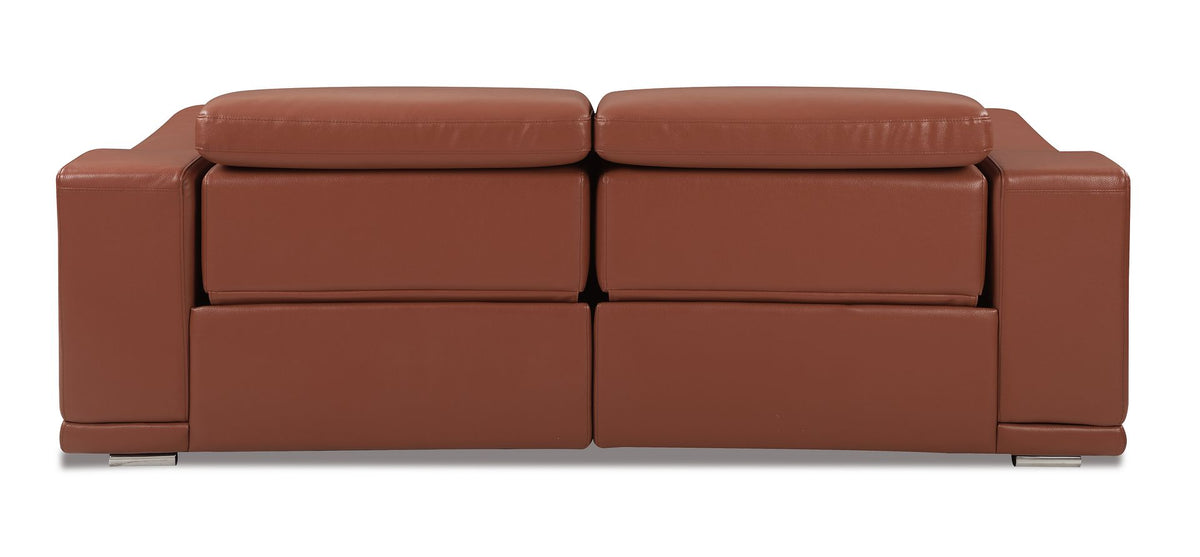 9762 Divanitalia Top Grain Italian Leather Power Reclining Loveseat with Adjustable Headrests - Camel - SKU 9762-PWR-S-CAMEL - view 3