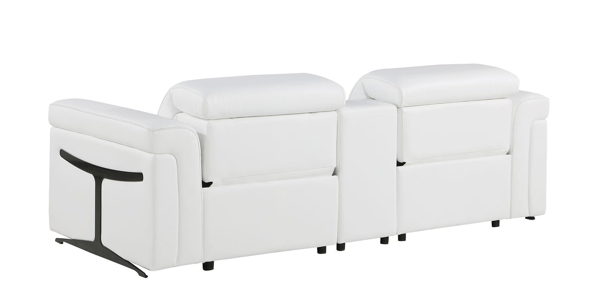1126 Divanitalia 3-Piece Modular Power Reclining Loveseat in Top Grain Italian Leather with 2 Power Recliners & Power Headrests - White - SKU 1126-WHITE-3.2-HT - view 7