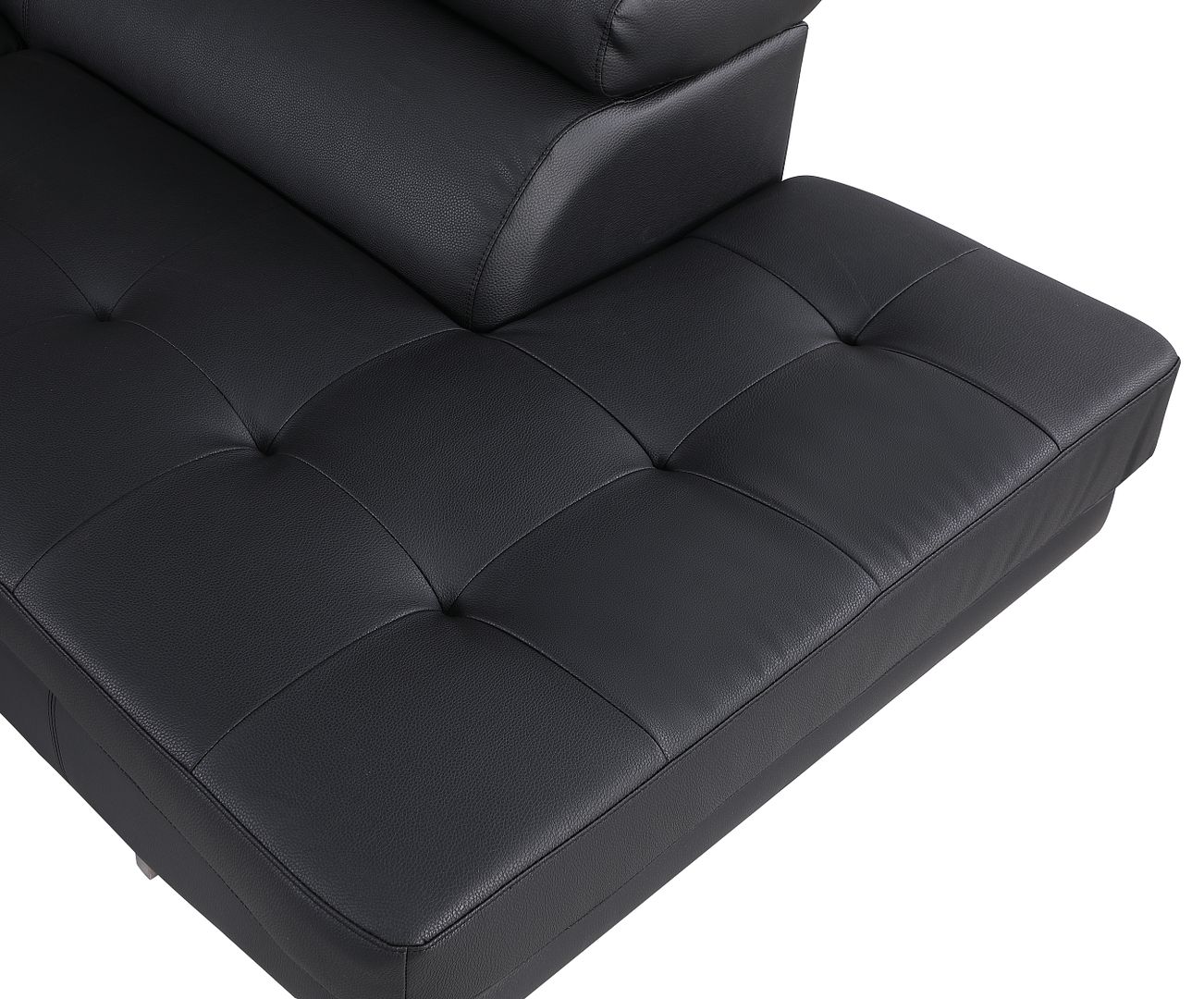 8136 Left Arm Facing Chaise with Adjustable Headrest in Genuine Leather
