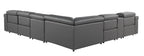 1126 Divanitalia 7-Piece L-Shaped Sectional Sofa in Top Grain Italian Leather with 4 Power Recliners & Power Headrests - Dark Grey - SKU 1126-DK-GREY-SEC-7PC-4PWR-SECTIONAL-GROUP - view 6