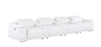 2679 Genuine Leather Sofa with 4 Power Recliners, Power Headrests & 3 Storage Consoles