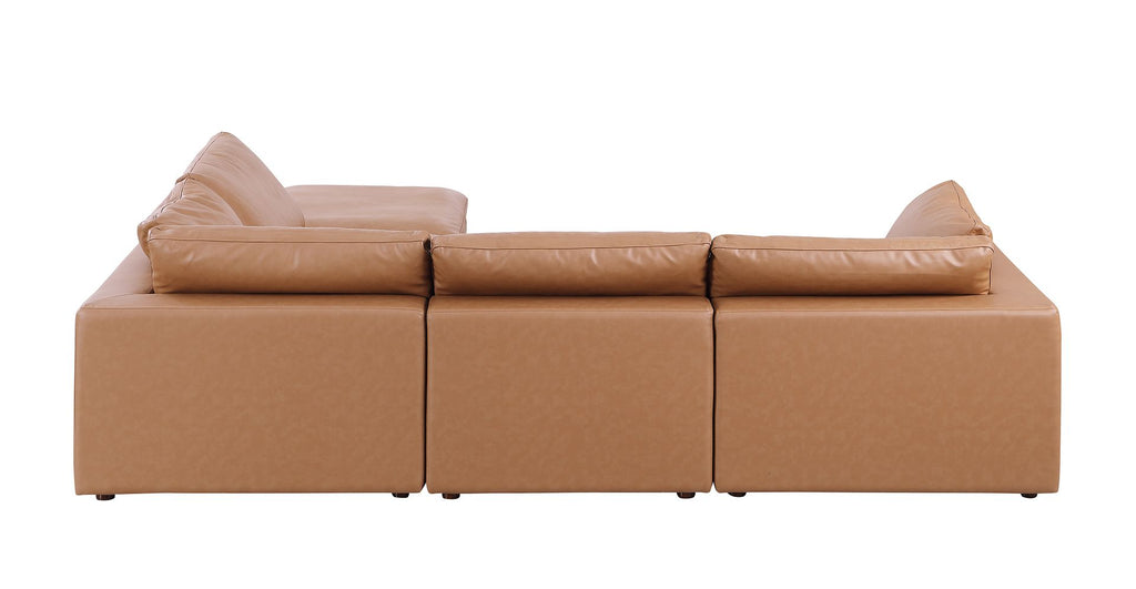 1100 Divanitalia 5-Piece Right Arm Facing 3-Seat Sectional Sofa - Top-grain Italian Leather