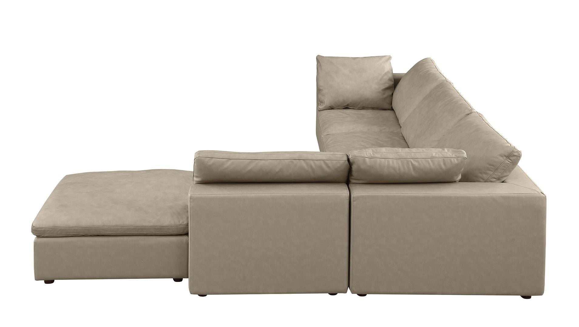 1100 Divanitalia 5-Piece Right Arm Facing 3-Seat Sectional Sofa - Top-grain Italian Leather