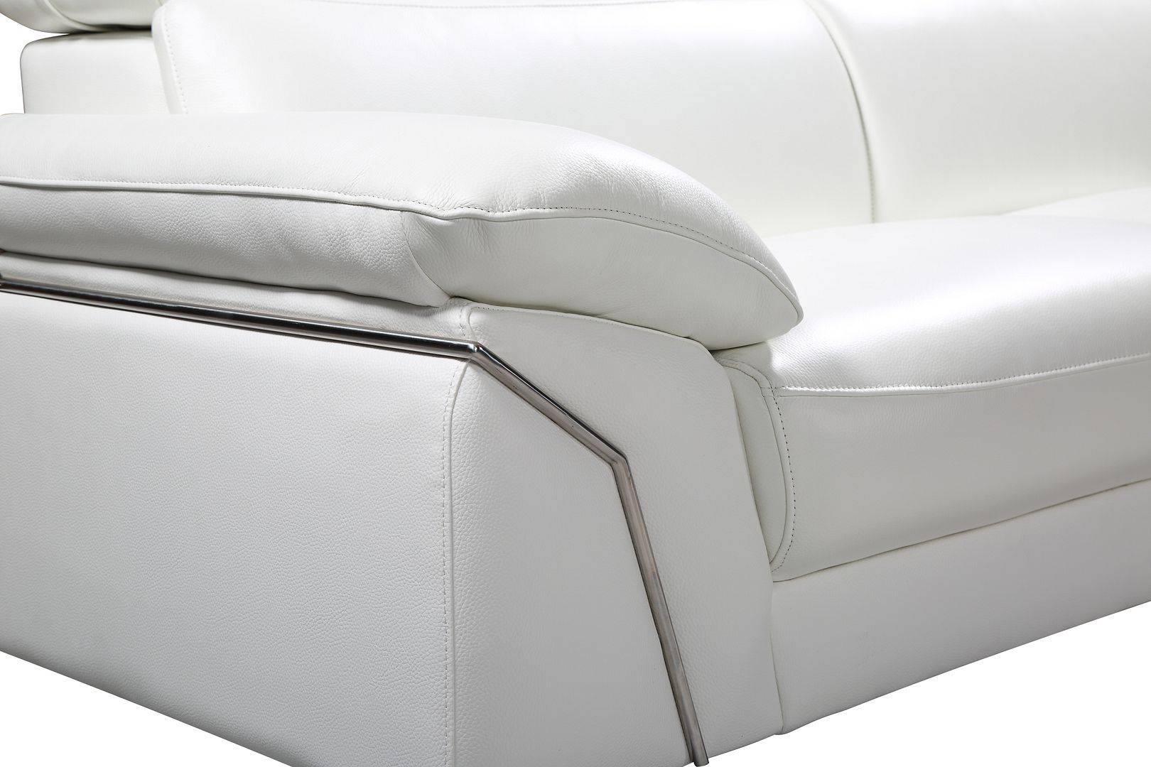 727 Divanitalia Right Arf Facing Sectional Sofa with Adjustable Headrest in Top-grain Italian Leather