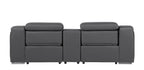1116 Divanitalia 3-Piece Modular Power Reclining Console Loveseat in Top Grain Italian Leather with 2 Power Recliners & Power Headrests