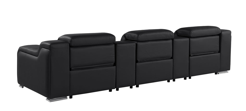 1116 Divanitalia 5-Piece Modular Power Reclining Sofa in Top Grain Italian Leather with 3 Power Recliners & Power Headrests