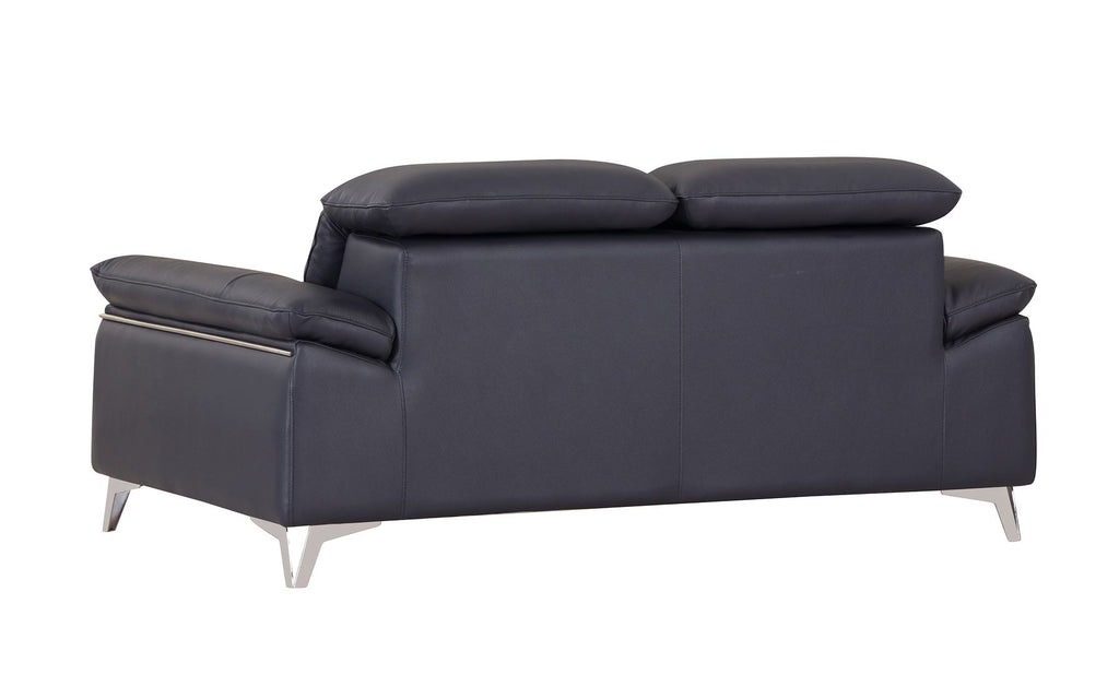 727 Divanitalia 2-Piece Sofa Set with Adjustable Headrest in Top-grain Italian Leather - Navy - SKU 727- NAVY 2PC (S/L) - GROUP - view 9