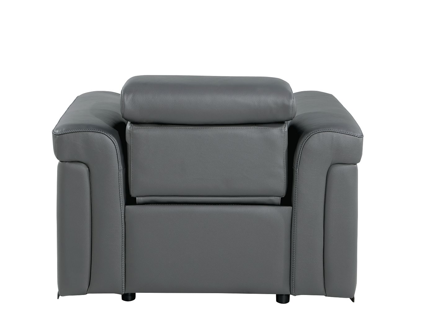 1126 Divanitalia Top Grain Italian Leather Power Reclining Chair with Power Headrests - Dark Grey - SKU 1126-DK-GREY-CH - view 4
