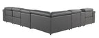 1126 Divanitalia 7-Piece L-Shaped Sectional Sofa in Top Grain Italian Leather with 3 Power Recliners & Power Headrests - Dark Grey - SKU 1126-DK-GREY-SEC-7PC-3PWR-SECTIONAL-GROUP - view 6