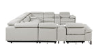 1246 Divanitalia 12-Piece U-Shaped Modular Power Reclining Sectional Sofa with 4 Power Recliners and Power Headrests - Top Grain Italian Leather - Light Grey - SKU 1246-LT-GREY-12PC-4PWR-U-SECTIONAL - view 4