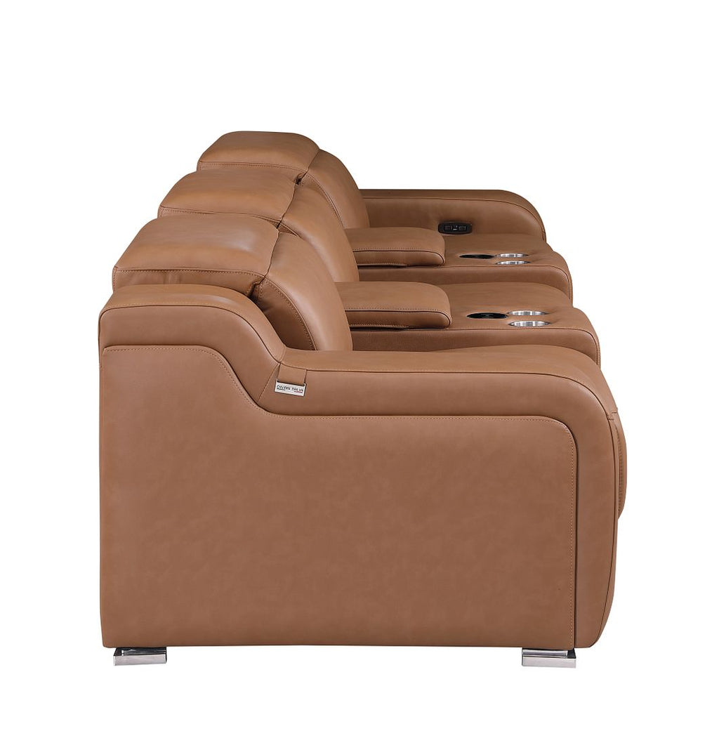 1116 Divanitalia 5-Piece Modular Power Reclining Sofa in Top Grain Italian Leather with 3 Power Recliners & Power Headrests
