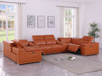 9762 Divanitalia 8-Piece U-Shaped Top Grain Italian Leather Sectional Sofa with 2 Power Recliners - Camel - SKU 9762-CAMEL-8PC-2PWR-U-SECTIONAL-GROUP - view 2