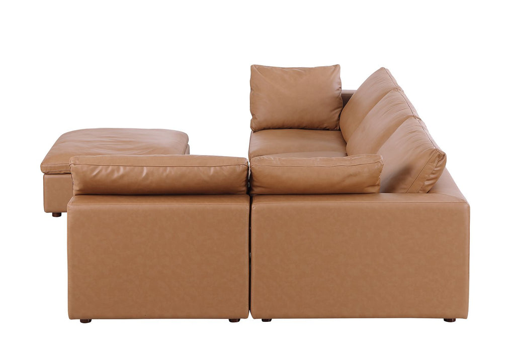 1100 Divanitalia 5-Piece Left Arm Facing 4-Seat Sectional Sofa - Top-grain Italian Leather