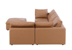 1100 Divanitalia 5-Piece Left Arm Facing 4-Seat Sectional Sofa - Top-grain Italian Leather