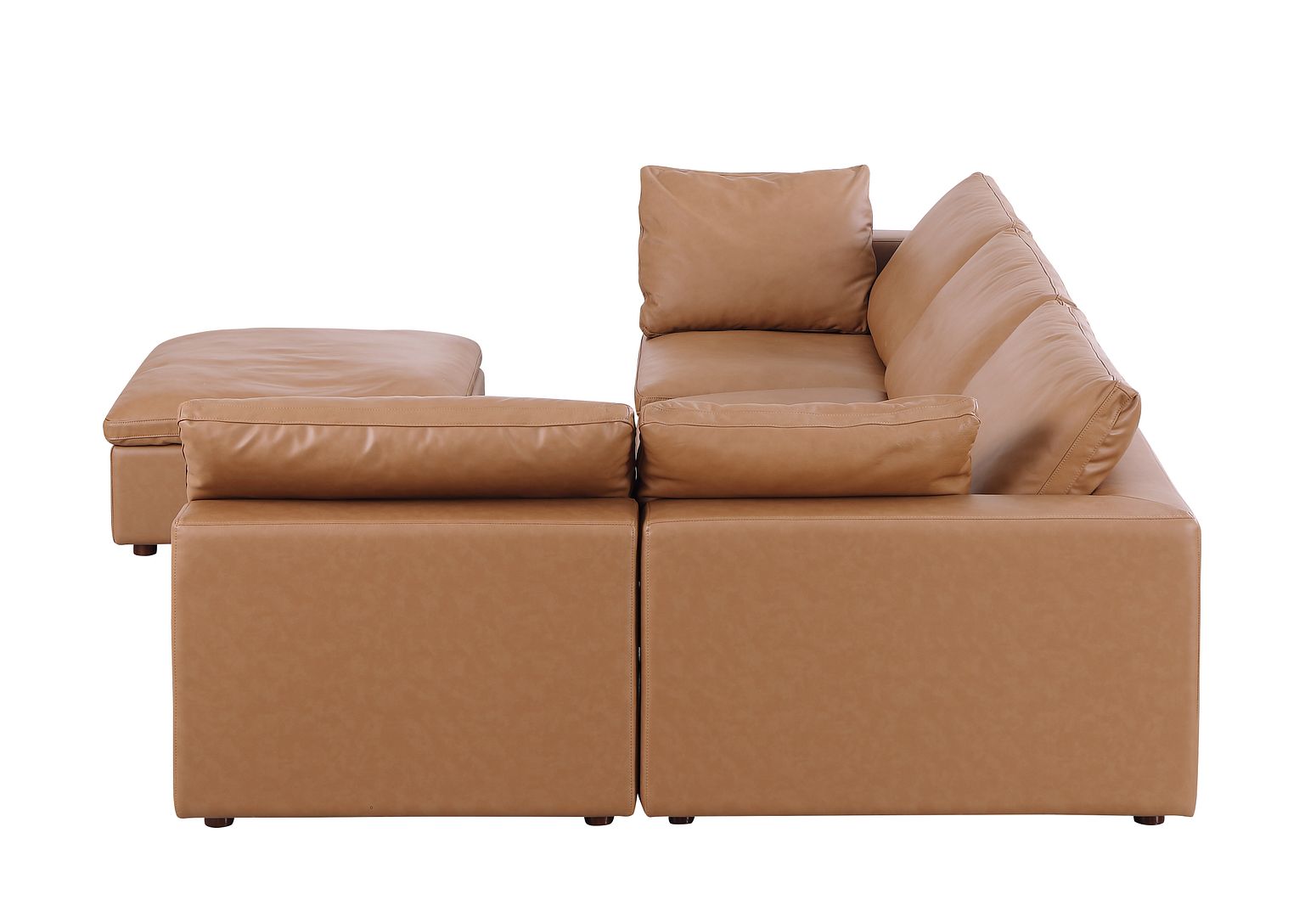 1100 Divanitalia 5-Piece Left Arm Facing 4-Seat Sectional Sofa - Top-grain Italian Leather