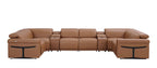 1126 Divanitalia 8-Piece U-Shaped Sectional Sofa in Top Grain Italian Leather with 4 Power Recliners & Power Headrests