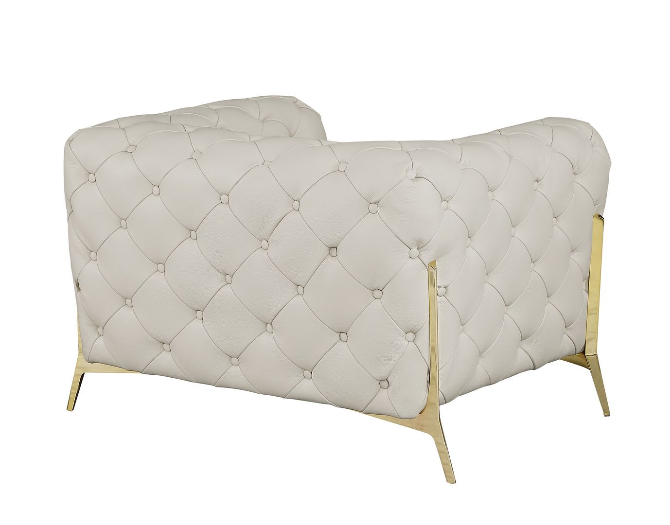 970 Divanitalia 3-Piece Sofa Set in Top-grain Italian Leather - Cream - SKU 970- CREAM 3PC (S/CH/CH) - GROUP - view 5