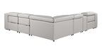 1116 Divanitalia 6-Piece L-Shaped Sectional Sofa in Top Grain Italian Leather with 3 Power Recliners & Power Headrests - Light Grey - SKU 1116-LT-GREY-6PC-3PWR-SECTIONAL- GROUP - view 5