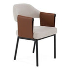 Jensen - Modern Black + Camel Vegan Leather Dining Chair