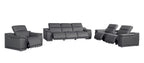 9762 Divanitalia 7-Piece Modular Power Reclining Sofa, Loveseat and Chair Set with 6 Power Recliners in Top Grain Italian Leather - Dark Grey - SKU 9762-DK-GREY-7.6-HT-3PC - view 4