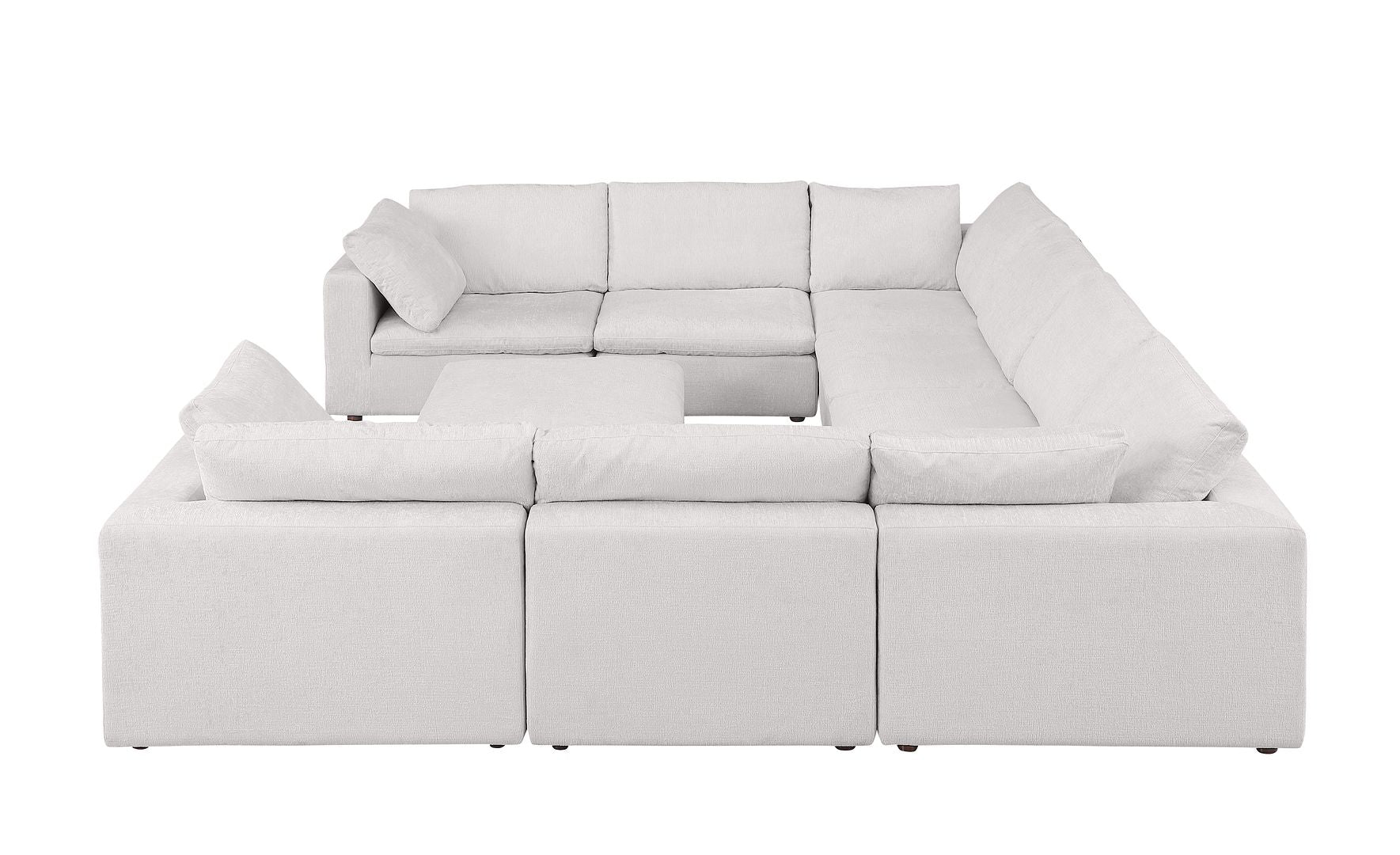 1100 Divanitalia 9-Piece U-Shaped Sectional Sofa in Top-grain Italian Leather